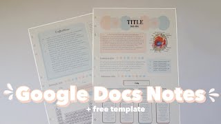 DIGITAL NOTE TAKING USING GOOGLE DOCS WITH FREE TEMPLATE l Taking notes using Gdocs [upl. by Omixam]