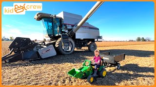 Farming race with Gator tractor truck ATV forklifts and chickens Educational  Kid Crew [upl. by Carilla660]