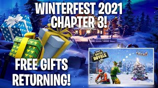 Fortnite Chapter 3 Winterfest 2021 Free gifts returning Crackshot Cabin returning [upl. by Assirhc494]