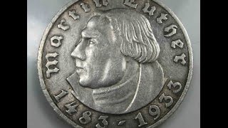 Germany 5 Reichsmark 1933 A Luther Martin numismatics coins [upl. by Colby]