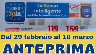 Volantino EUROSPIN dal 29 febbraio al 10 marzo anteprima [upl. by Rebe974]