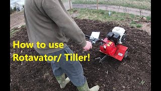 How to use a Rotavator or tiller from starting it  to operating it [upl. by Nawuj]