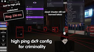 Best High Ping DX9Ware Config For Criminality Roblox 2024 Not Detected [upl. by Snej]