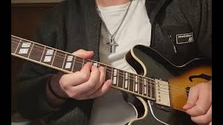 Blues Guitar Solo Improv in D Minor with my New 345 [upl. by Fronniah]