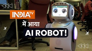 IndiaTV के Newsroom में आया AI Robot Robo Nano जानिए AI Robot से जुड़े सवालों के जवाब [upl. by Nadabb607]