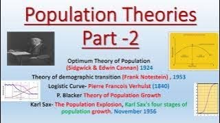 OPTIMUM THEORY OF POPULATION DEMOGRAPHIC THEORY OF POPULATION LOGISTIC CURVE FOUR STAGES OF POPULAT [upl. by Aprile]