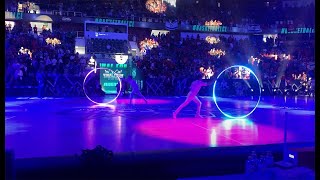 LED Cyr Wheel show at Malaga  Pyroterra Lighttoys [upl. by Brnaba]