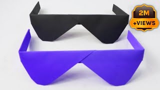 How To Make Paper Sunglasses Without Glue  Paper Folding Crafts  Paper Craft Without Glue [upl. by Sirak]