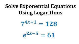 Ex 3 Solve Exponential Equations Using Logarithms [upl. by Yssac]