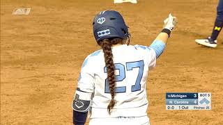 UNC Softball Tar Heels Slam No 15 Wolverines 83 [upl. by Hoxsie]