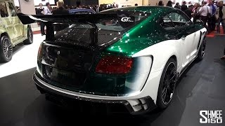 FIRST LOOK Mansory GT Race 1000hp Bentley Continental  Geneva 2015 [upl. by Delaine]