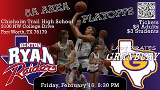 Denton Ryan Lady Raiders vs Granbury Lady Pirates  Granbury High School Basketball [upl. by Aroz]