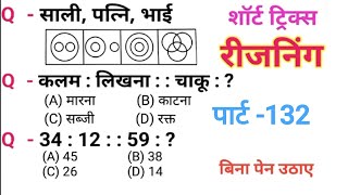 Reasoning प्रैक्टिस Set132  Railway  UPP ALP RPF NTPC l SSC CGL CHSL GD l SSC official railway [upl. by Marj369]