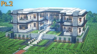 Minecraft Modern Mansion Tutorial  Interior Part 2  Architecture Build 14 [upl. by Irrehc956]