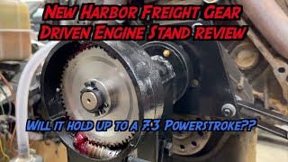 NEW Harbor Freight tool review Gear Driven Rotating Head Engine Stand Will it hold up to a diesel [upl. by Adiuqal]