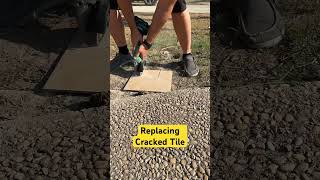 Handyman replacing cracked tile [upl. by Tamera]