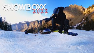 SNOWBOXX 2022  Part 35 BOARD GRABS 180s and CRAZY CRASHES [upl. by Ayomat617]