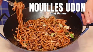 NOUILLES UDON SAUTÉES  Une recette savoureuse et copieuse prête en moins de 30 minutes [upl. by Reinald]