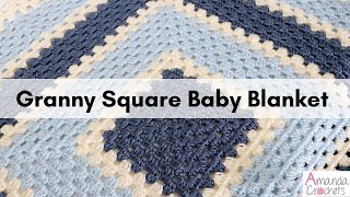 Granny Square Blanket  Easy Crochet Blanket Tutorial [upl. by Eagle]