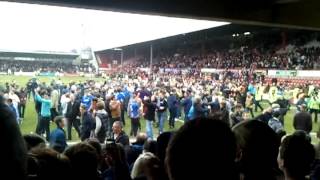 Pompey Fans  Brentford  Pitch Invasion [upl. by Nova]