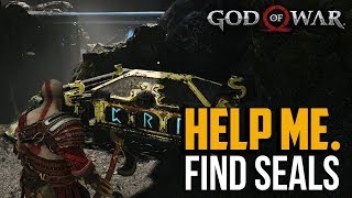 God of War PS4  Light Elf Outpost Chest Seals Locations CRN 3 Magic Runes [upl. by Eleirbag87]