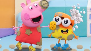 Peppa Pig Official Channel  Dohdoh amp Peppa Pigs Puddle Jump  PlayDoh Show Stop MotionPlayDohOfficial [upl. by Siddra]