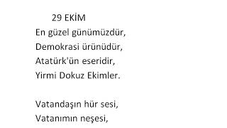 29 EKİM ŞİİRİ [upl. by Ahsikcin865]