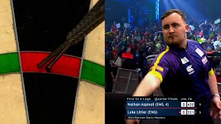 LUKE LITTLER HITS A NINE DARTER ON THE WORLD SERIES [upl. by Nedry]