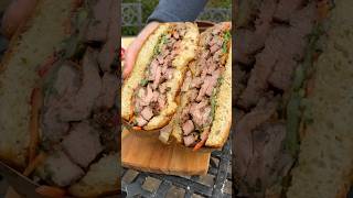 Made a Steak Kyiv and put it in a garlicconfit foccacia sandwich for tea 😋 BBQ Kyiv scran [upl. by Nosnar699]