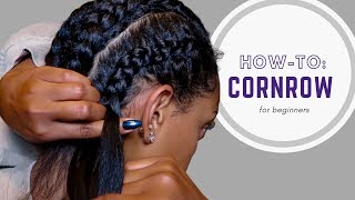 How To Cornrow Your Own Hair  For Beginners [upl. by Tye45]