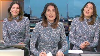 Lucrezia Millarini Legs in TightsTight Bluse Dress  ITV London News 832024 [upl. by Hayman]