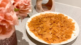 How to make Feuilletine flakes ASMRhomemade Feuilletine  lacy crepesPailleté English subtitles [upl. by Eittak]