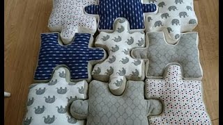 DIY puzzle piece pillow tutorial [upl. by Aihseuqram]