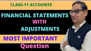 Financial Statement with adjustments Most important question  class11 Lec5 Term2 [upl. by Chrystel]