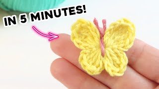 HOW TO CROCHET A BUTTERFLY ➜ Crochet these easy butterflies in seconds [upl. by Ahsilla]