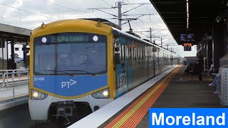 Trains at the new Moreland Station  Metro Trains Melbourne [upl. by Dellora550]