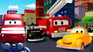 The Car Patrol Tom the Tow Truck and Troy the Train help Car City  Trucks Cartoons for kids [upl. by See279]