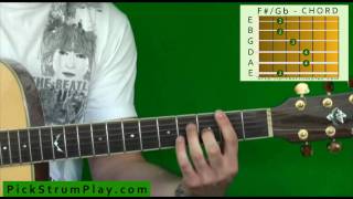 How to Play an F Sharp  G Flat Major Chord on Guitar [upl. by Upton]