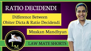 Ratio Decidendi  Difference Between Obiter Dicta and Ratio Decidendi  Legal Term  Hindi [upl. by Osrick62]