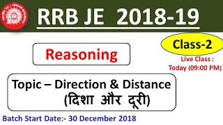 RRB JE 2019 CBT 1 Reasoning Class 2 Direction and Distance  Speedup Education [upl. by Waldo]