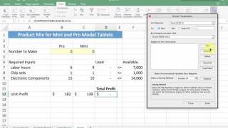 Linear Programming LP Optimization with Excel Solver [upl. by Etnoed5]