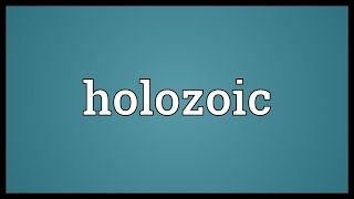 Holozoic Meaning [upl. by Matrona]