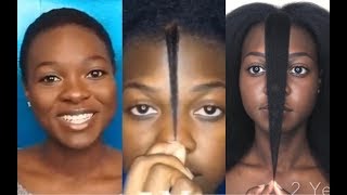 Natural Hair Growth Time Lapse  2 Years Post Big Chop  Month To Month  Asia Char [upl. by Dellora]