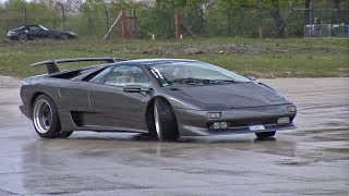 Lamborghini Diablo Trying to DRIFT [upl. by Arrakat]