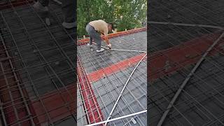 Roof electric piping tilelevelingsystem construction tilesCivilvlog3 [upl. by Youngman]