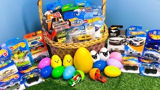 Hot Wheels Matchbox Easter Egg Surprise Toy Car Basket [upl. by Maroj]