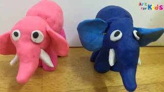 Clay art for kids  How to make a clay elephant 2  Clay animals  Art for kids [upl. by Ijuy]