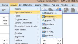 DERS 5 SPSS TE BETİMSEL İSTATİSTİKLER  FREKANSYÜZDEORTALAMASTANDART SAPMA [upl. by Thedrick]