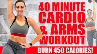 40 Minute CARDIO AND ARMS WORKOUT 🔥Burn 450 Calories🔥Sydney Cummings [upl. by Llemej]