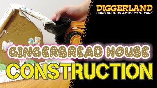 Gingerbread House Construction and Demo  Diggerland USA Amusement Park in New Jersey [upl. by Winchester516]